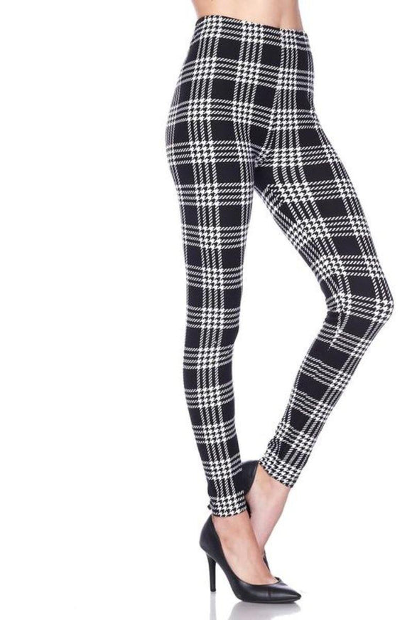 Buttery Soft One Size Printed Black & White Plaid - London Poppy Store