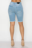 Distressed Denim Shorts Bermuda