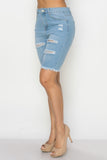 Distressed Denim Shorts Bermuda