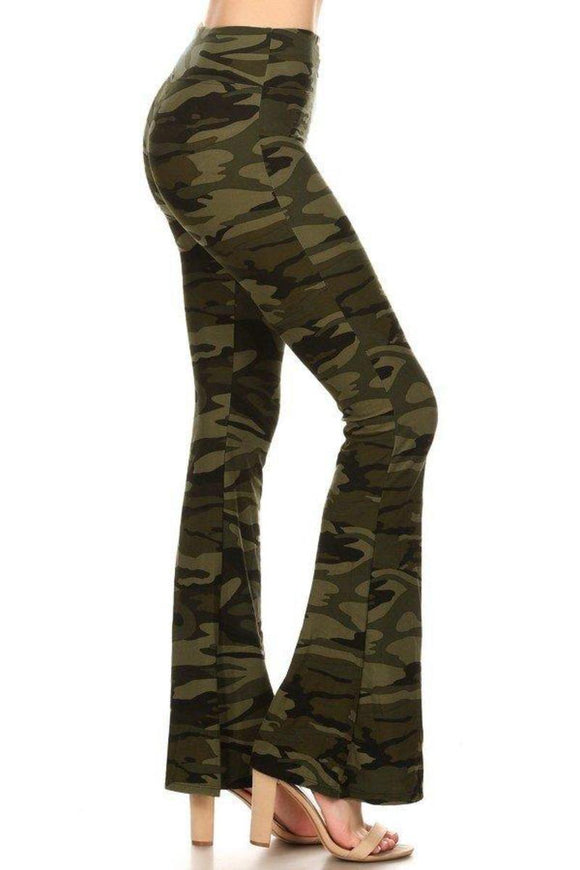 Bell Bottom Leggings Camoflauge - London Poppy Store