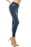 Denim Distressed Jeggings Medium Blue - London Poppy Store