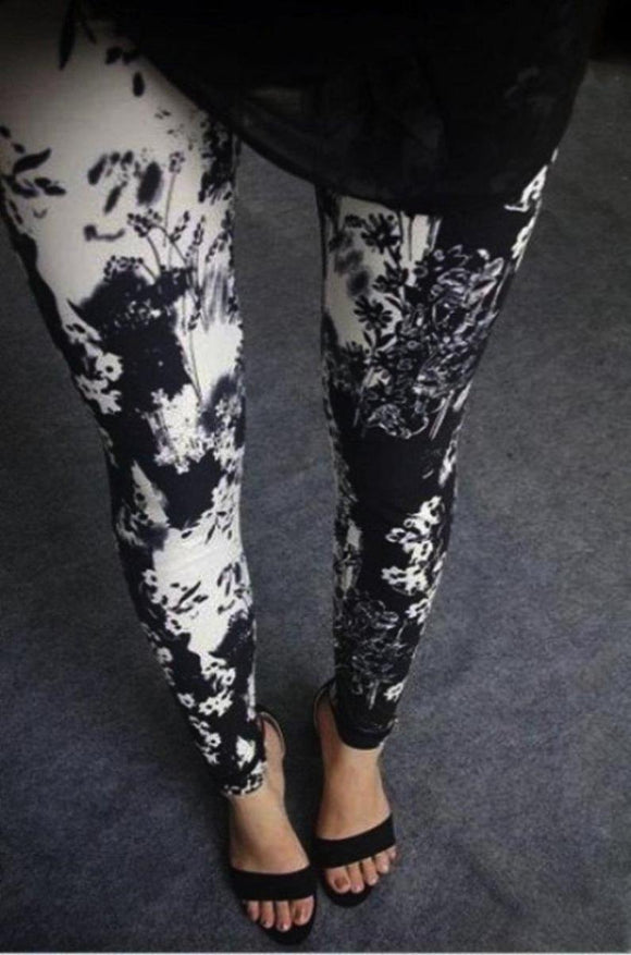 Buttery Soft One Size Printed Leggings Lovely Flower - London Poppy Store